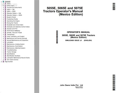 John Deere Tractor Tractors 5055E 5065E 5075E Operators Manual PDF