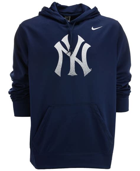 Nike Men'S New York Yankees Logo Performance Hoodie in Blue for Men (Navy) | Lyst