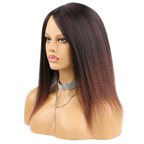 14 Inch Synthetic Yaki Hair Wig Natural Soft Afro Kinky Straight Hair