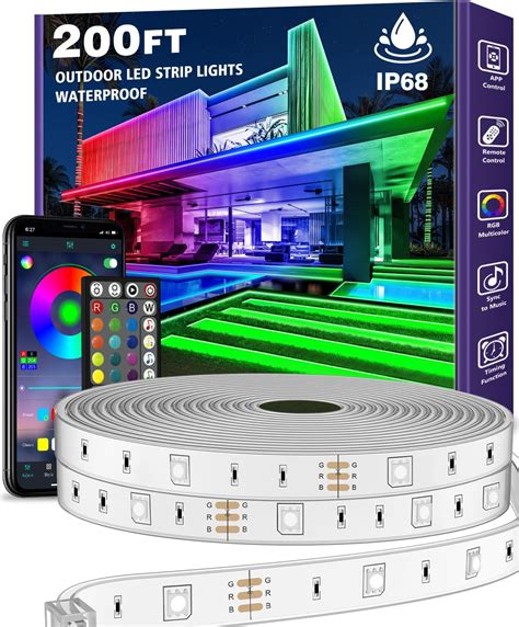 200ft Outdoor LED Strip Lights Waterproof With adhesive backing,IP68 ...