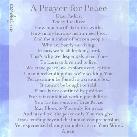 A Prayer for Peace - RachelWojo.com