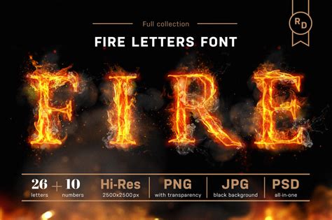 Fire letters and numbers. Burning flame font | Behance