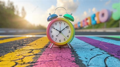 Time To Choose Metaphor Concept Alarm Clock At The Crossroads Of Different Colors Background ...