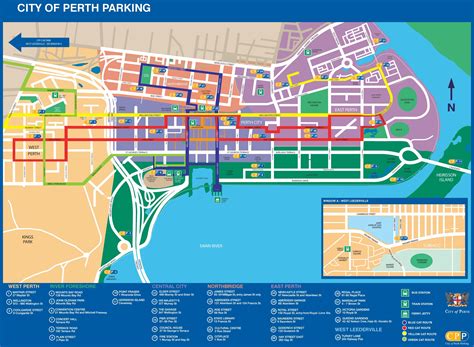 Perth parking map - Ontheworldmap.com