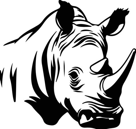 white rhinoceros black silhouette 38103609 Vector Art at Vecteezy