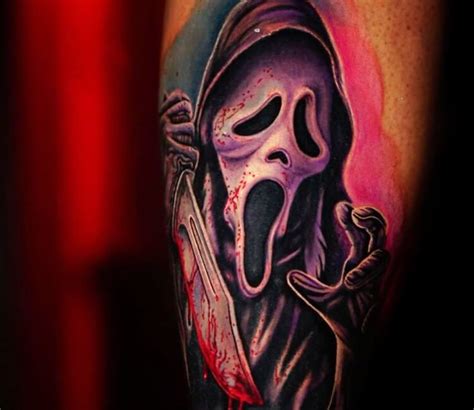 Scream movie mask tattoo by Ruben Barahona | Post 32181