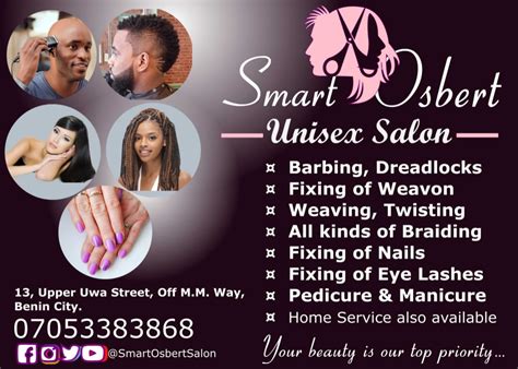 Unisex Salon Banner Design : Smart Osbert Unisex Salon - Logo Design ...