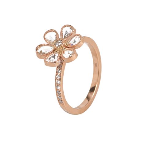 Rose Gold Flower Ring | Flower Engagement Rings New York City