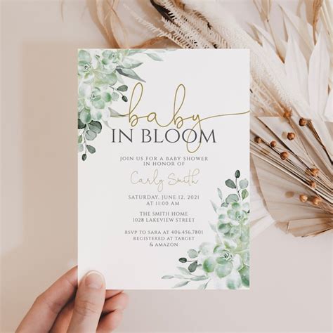 Baby in Bloom Invitation - Etsy