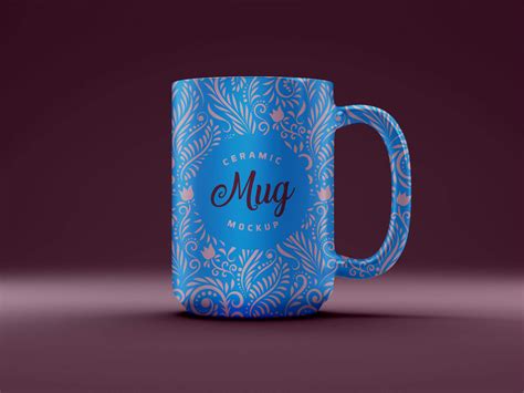 Free Ceramic 3D Coffee Mug Mockup PSD - Designbolts