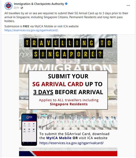 ICA reminds all travellers entering S'pore via air & sea, including S'poreans, to submit SG ...