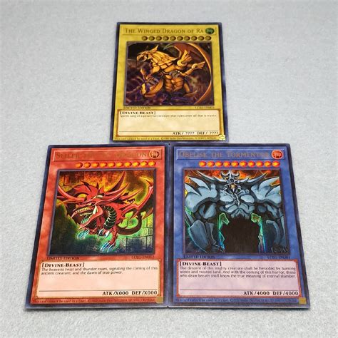 Yugioh Egyptian God Cards Winged Dragon of Ra Slifer Obelisk Original Holo Set | eBay