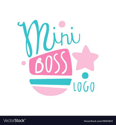 Blue and pink mini boss logo creative design Vector Image