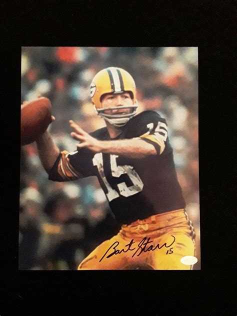 Bart Starr Signed Autograph Photo W/Mounted Memories COA