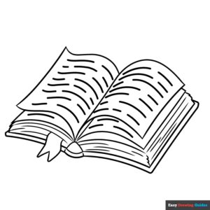 Open Book Coloring Page | Easy Drawing Guides