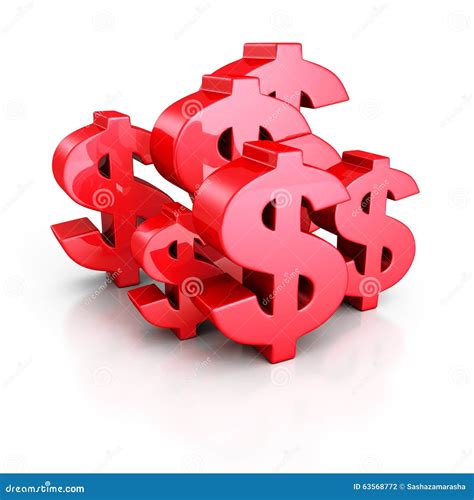 Set Of Red Dollar Signs On White Background Stock Illustration - Image: 63568772