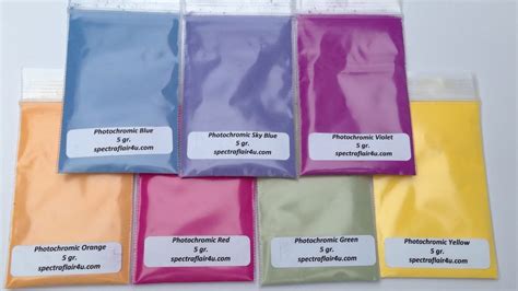 Single-Color Photochromic Pigments 7 Colors Available | Spectraflair4u