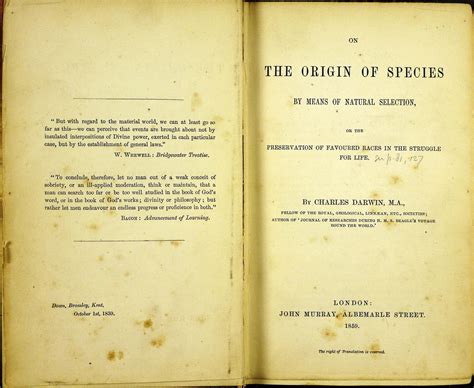 On the Origin of Species by Means of Natural Selection, by Charles Darwin | St John's College ...