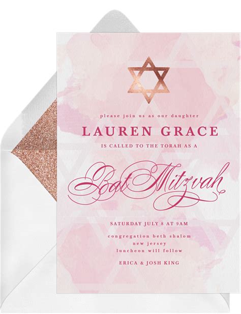 Bat Mitzvah Invitations: Etiquette, Wording, and Guest Lists - STATIONERS