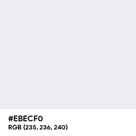 Bright Grey color hex code is #EBECF0