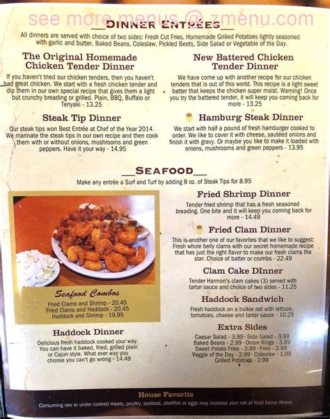 Menu at Schemengees Bar & Grille Restaurant, Lewiston