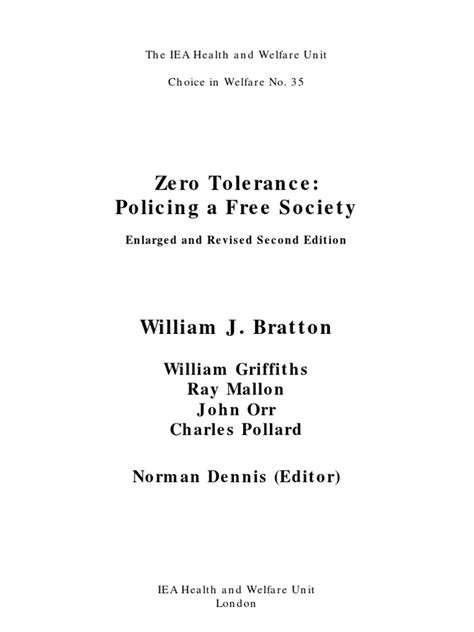 Zero Tolerance Policing Bratton | PDF | Police | Crime & Violence