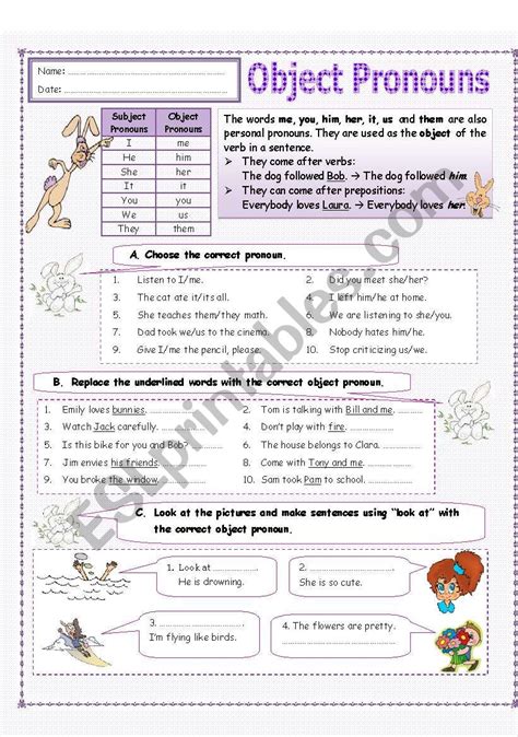 Object Pronouns - ESL worksheet by missola