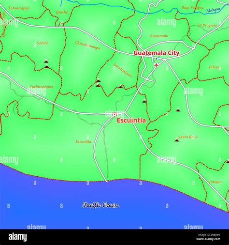 Map of Escuintla City in Guatemala Stock Photo - Alamy