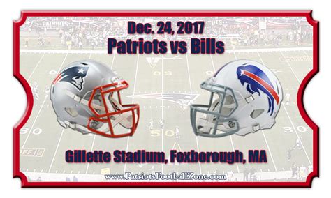 New England Patriots vs Buffalo Bills Football Tickets | Dec. 24, 2017