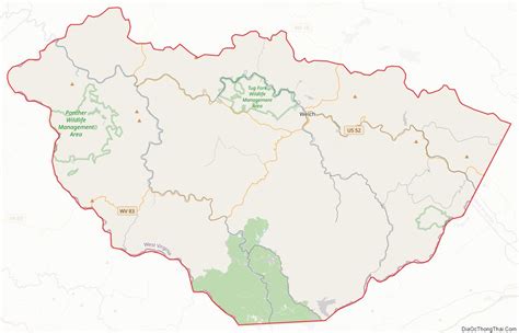 Map of McDowell County, West Virginia - Thong Thai Real