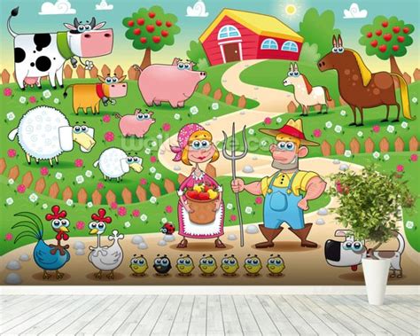 Country Farm Wallpaper Wall Mural | Wallsauce USA