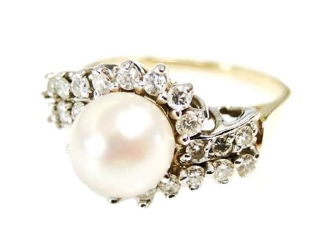 Vintage Pearl and Diamond Ring