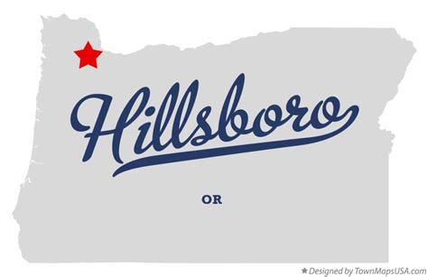 Map of Hillsboro, OR, Oregon