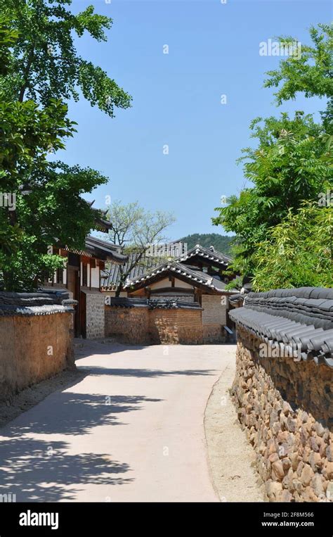 traditional hanok buildings and structures in hahoe folk village ...