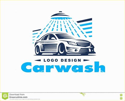 Car Wash Logo Template Free Of Car Wash Logo Design with Shower Icon Vector Illustration ...