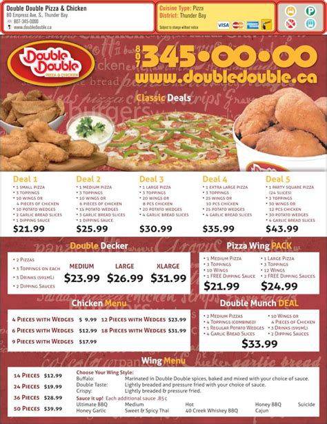 Double Double Pizza & Chicken - Thunder Bay, ON - 80 Empress Ave S | Canpages