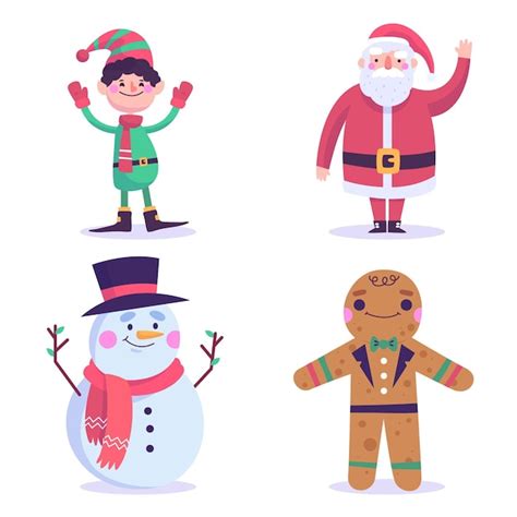 Free Vector | Hand drawn christmas characters collection