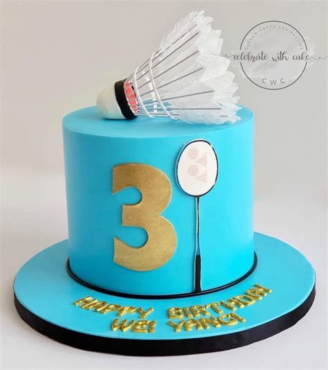 Badminton themed single tier Cake