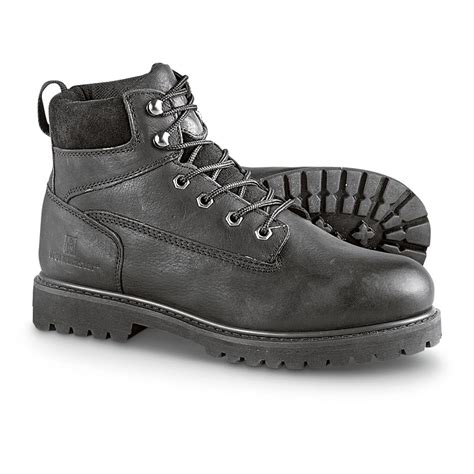 Workmaster® 6" Steel Toe Work Boots, Black - 236606, Work Boots at ...