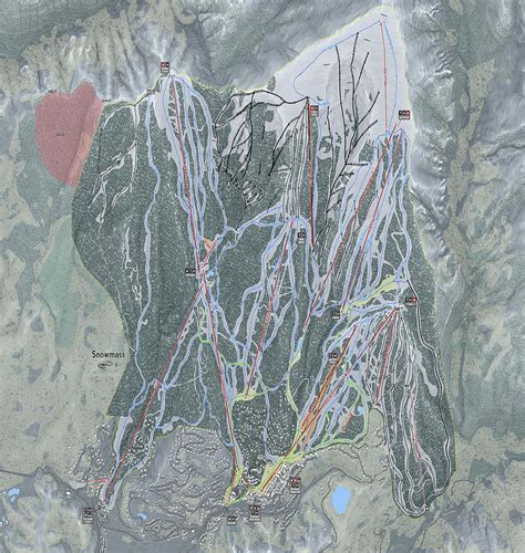 Snowmass Ski Resort Map Digital Art by Powder Addicts - Fine Art America