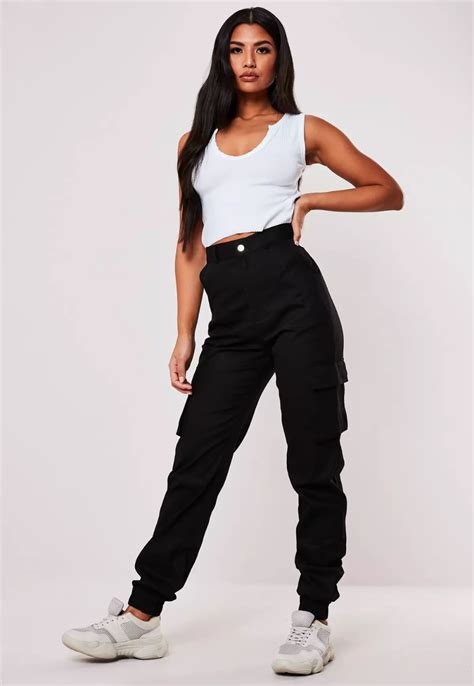 Missguided - Black Plain Cargo Pants in 2021 | Cargo trousers, Clothing for tall women, Black ...