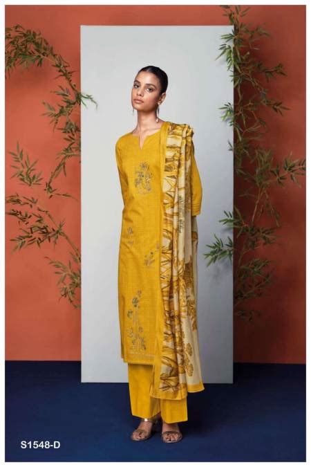 NIDHI BY GANGA FASHIONS 1548-A TO 1548-D SERIES COTTON SEMI STICHED ...