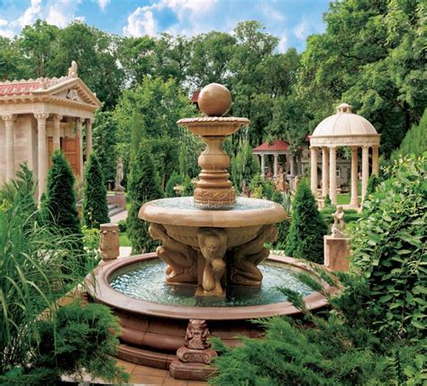 Water Fountain in Old Park. Stock Image - Image of cast, decoration ...