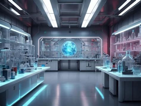 Premium AI Image | Futuristic science lab background