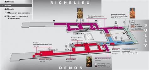 The Louvre Museum Level 1 map - Map of The Louvre Museum Level 1 (France)