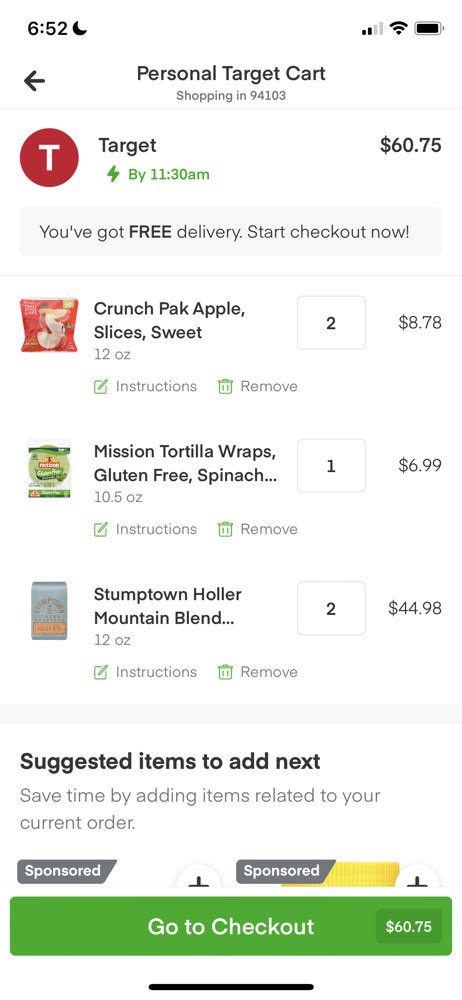 Instacart iOS app screenshots