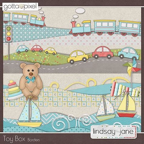 Toy Box Borders | Scrapbook borders, Baby scrapbook pages, Baby scrapbook