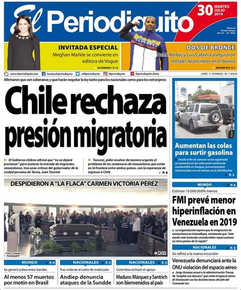 Portadas de los principales Periódicos de Venezuela, martes 30/07/2019 | Venezuela | Noti ...