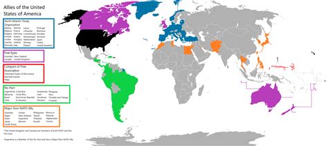 Map : Allies of the United States (Updated) - Infographic.tv - Number ...