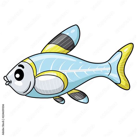 X-ray Fish Cartoon. Illustration of cute cartoon x-ray fish. Stock Vector | Adobe Stock